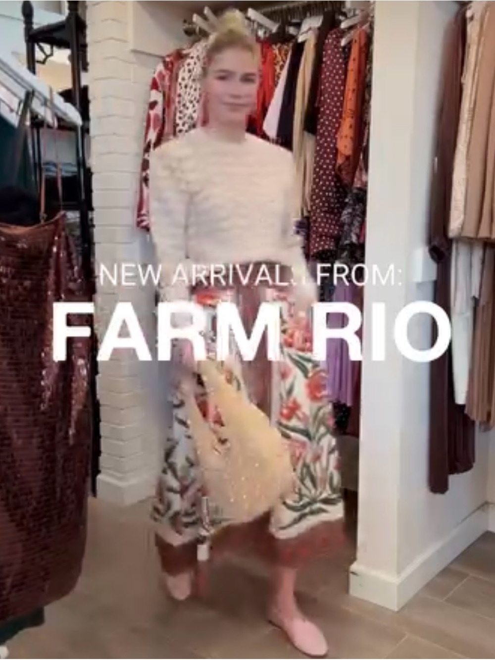 FARM Rio Cream Maxi Skirt with Coral Floral Print - Picture 12 of 12